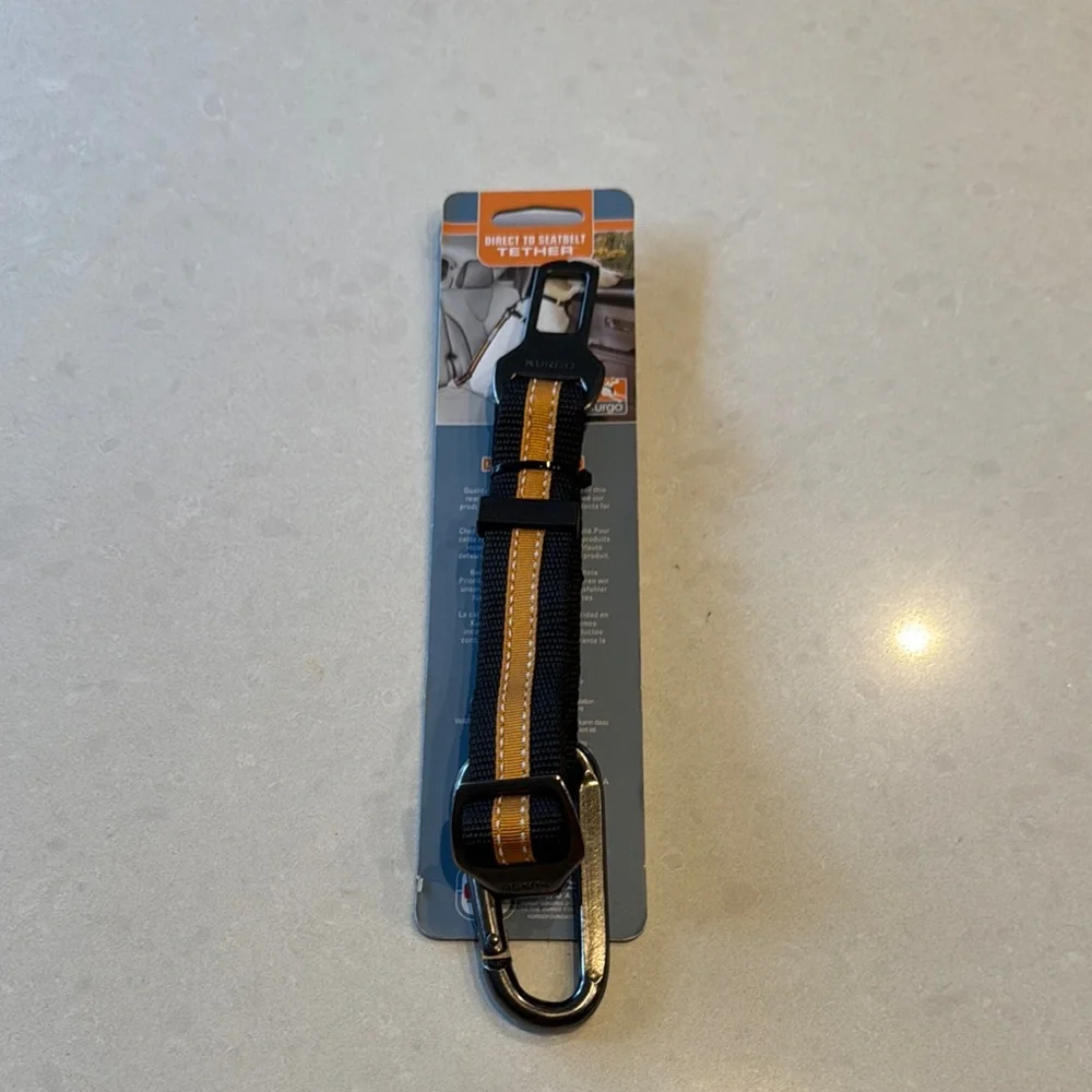 Black and Orange Dog Seatbelt tether . New with tags